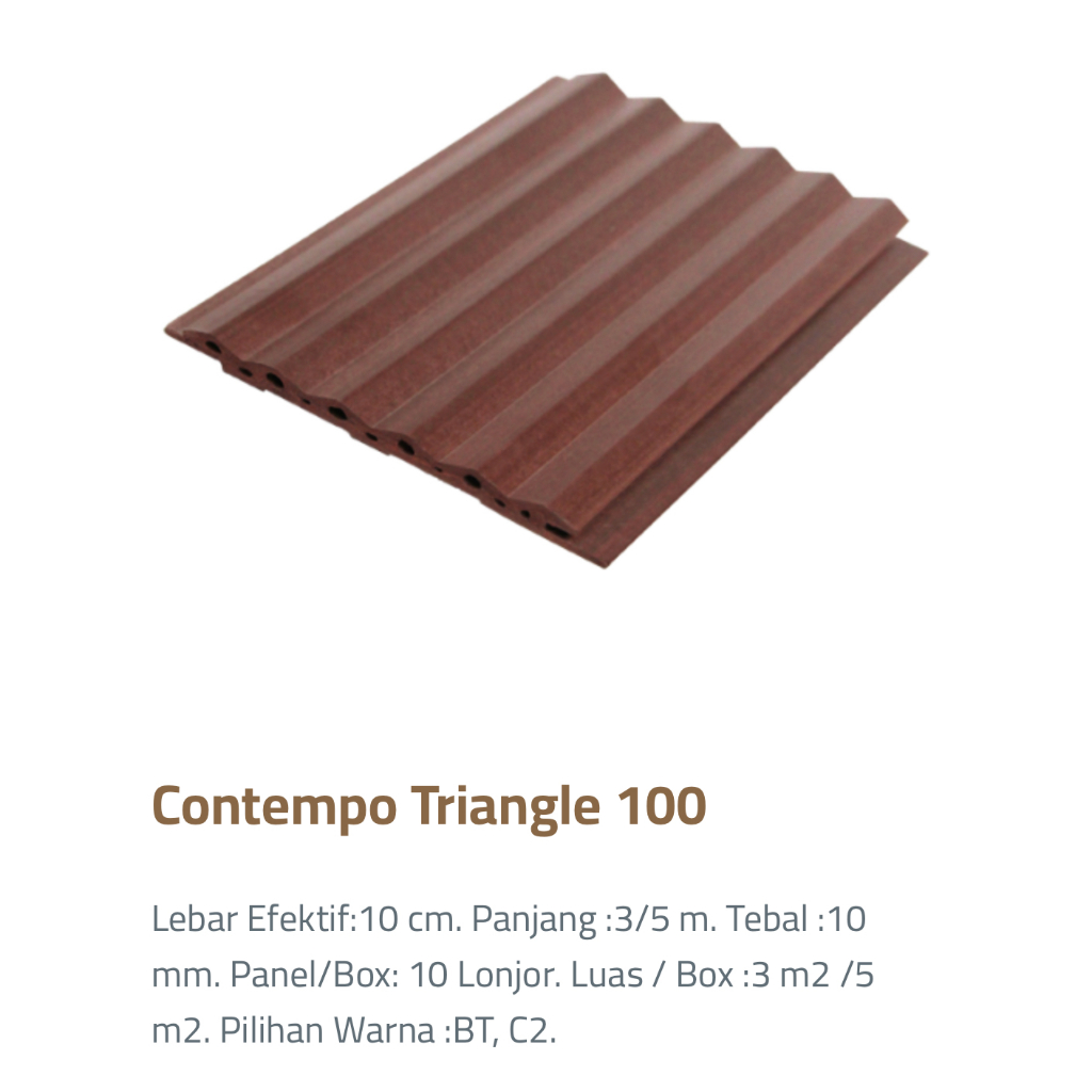 PLAFON  WPC DUMA TIPE CONTEMPO TRIANGLE 100