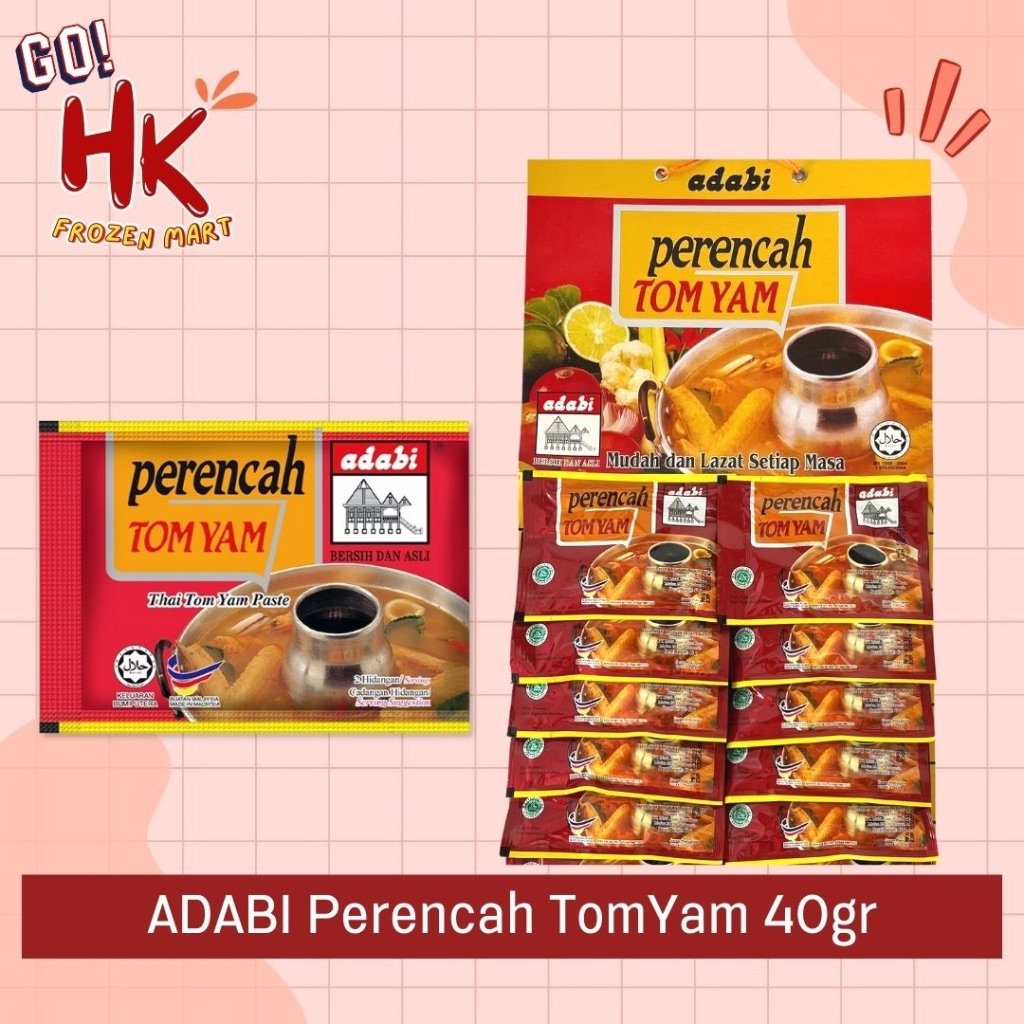 

Adabi Perencah Tomyam 40gr | Bumbu kuah tomyum instan siap masak praktis malaysia HK Frozen Mart