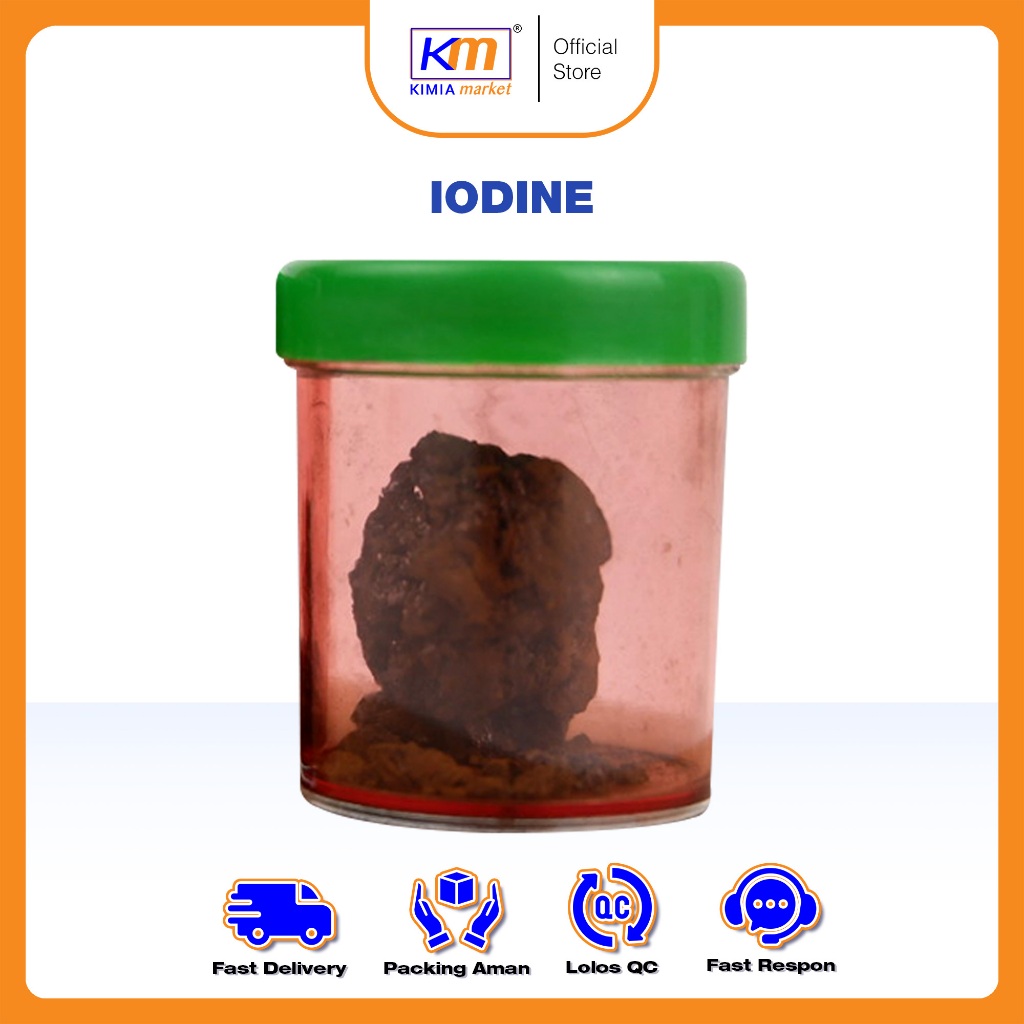 Iodine Murni 10gr Iodium Kristal