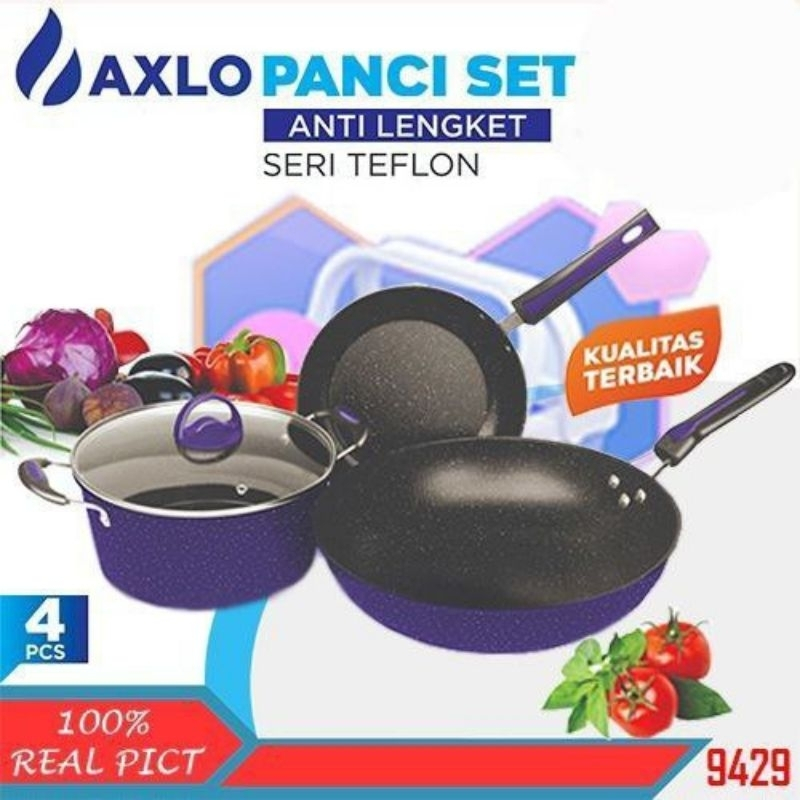 IH panci set anti lengket seri teflon isi 3pcs