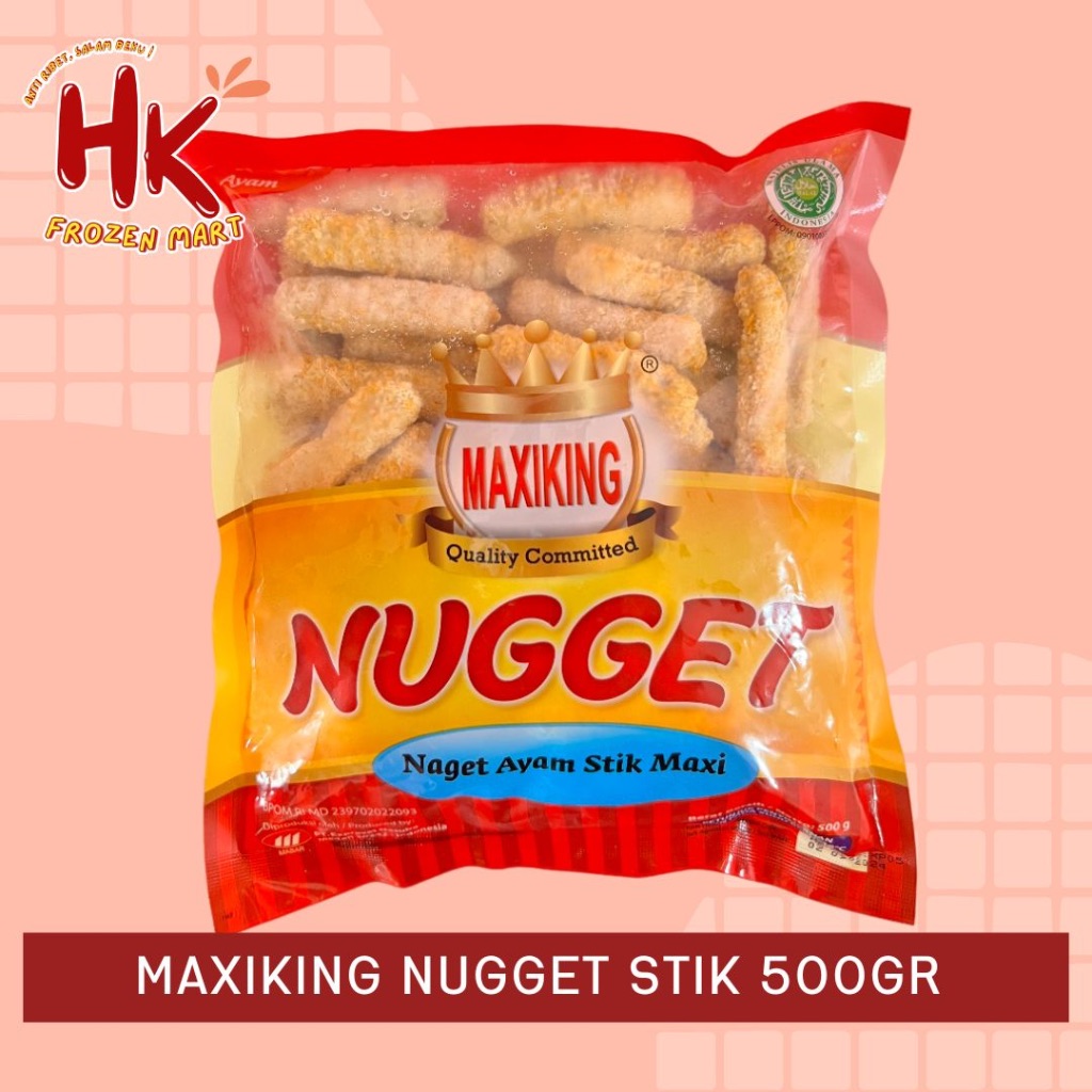 

Maxiking Nugget Stick 500gr | naget ayam chicken bentuk stik coin salam jofrans HK FROZEN MART