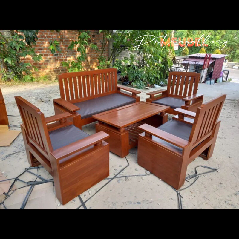 Kursi Tamu Koper Minimalis + Busa Matras Full Kayu Jati Jepara