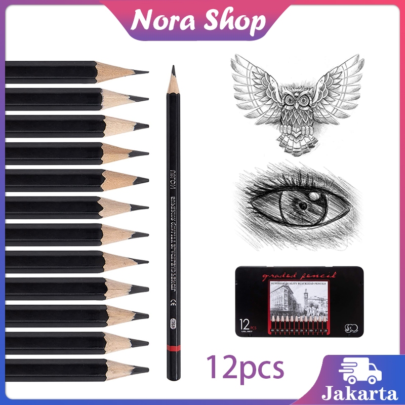 

12 Pcs Pensil Gambar Lengkap 1 Paket Pencil Set Drawing Pencil Set Pensil Sketsa Pensil Untuk Menggambar Sketsa