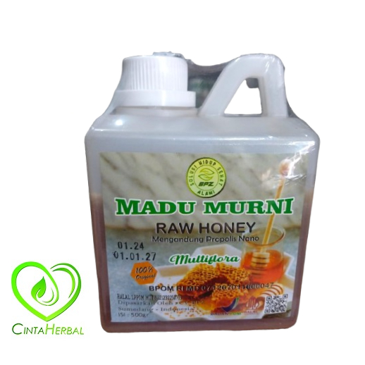 

BPZ Madu Murni Multiflora I Madu Asli Raw Honey I Mengandung Propolis Nano I Madu Multiflora Original 500GR