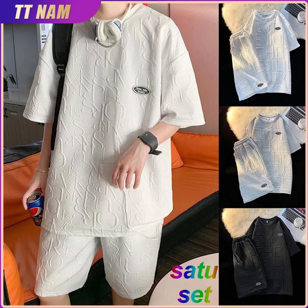 ✨Original✨ kaos pria korean style baju oversize pria kemeja oversize pria Set pakaian olahraga pria 