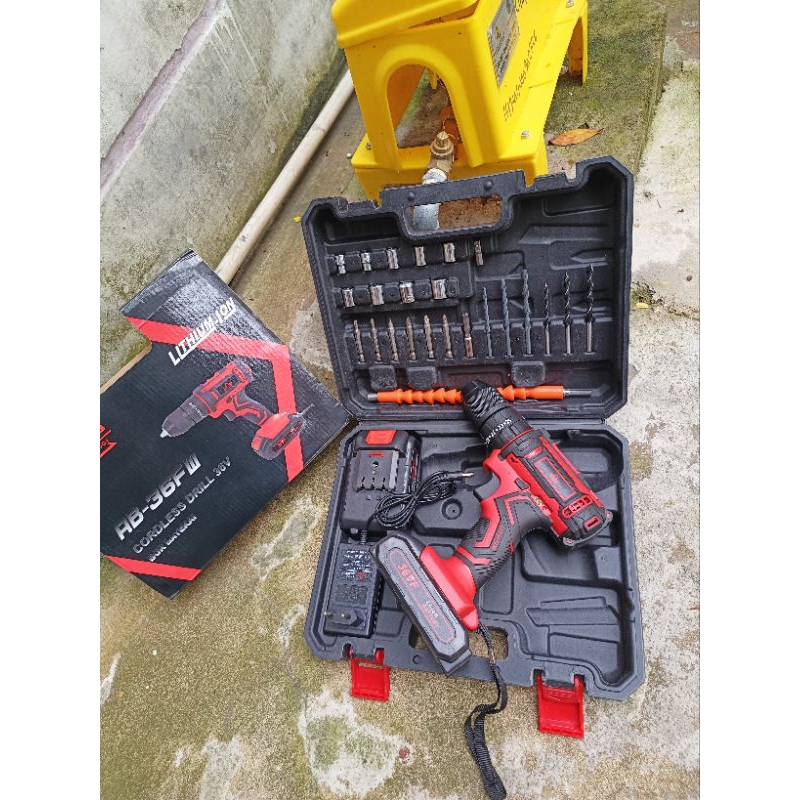 BOR BATERAI 36VOLT 13MM KEPALA BESI YUKIDO CORLDLESS BOR TOOLS