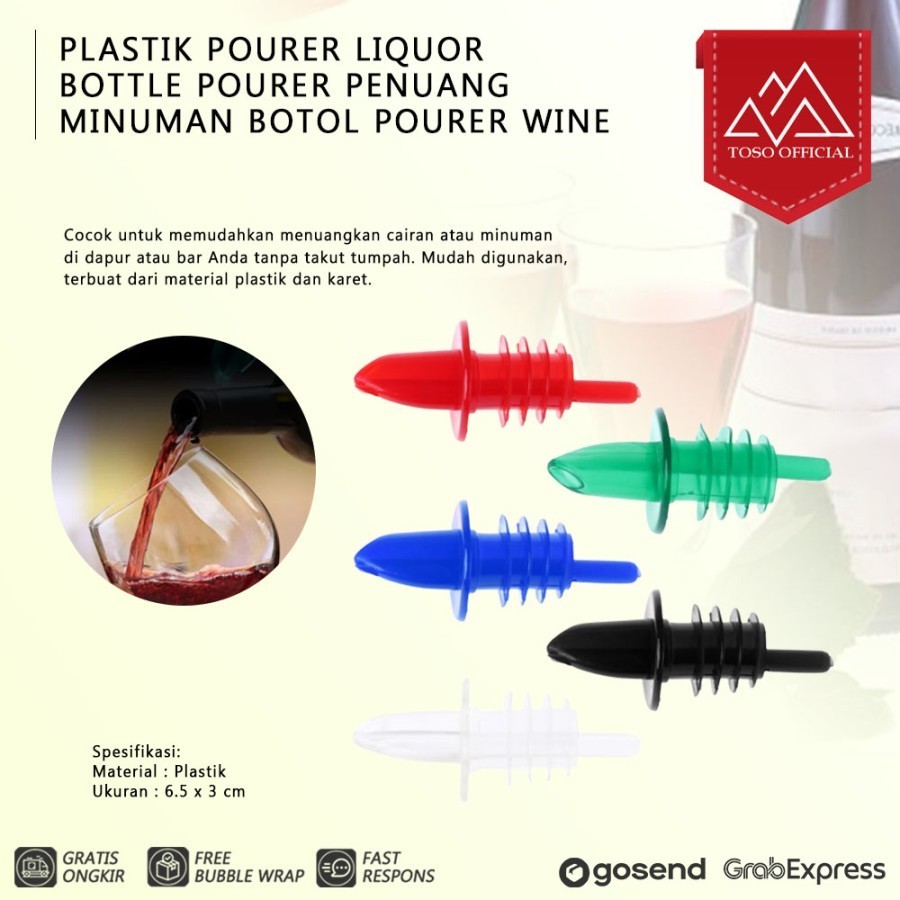 Pourer Plastik Liquor Pourer, Wine Bottle Pourer, Penuang Minuman
