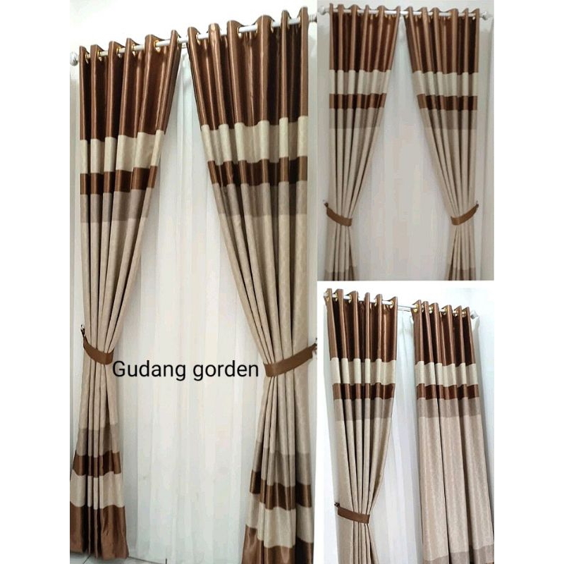 Gorden blackout Tebal Imprt motip pelangi  6 gelembung kombinasi dua warna gorden pintu jendela gord