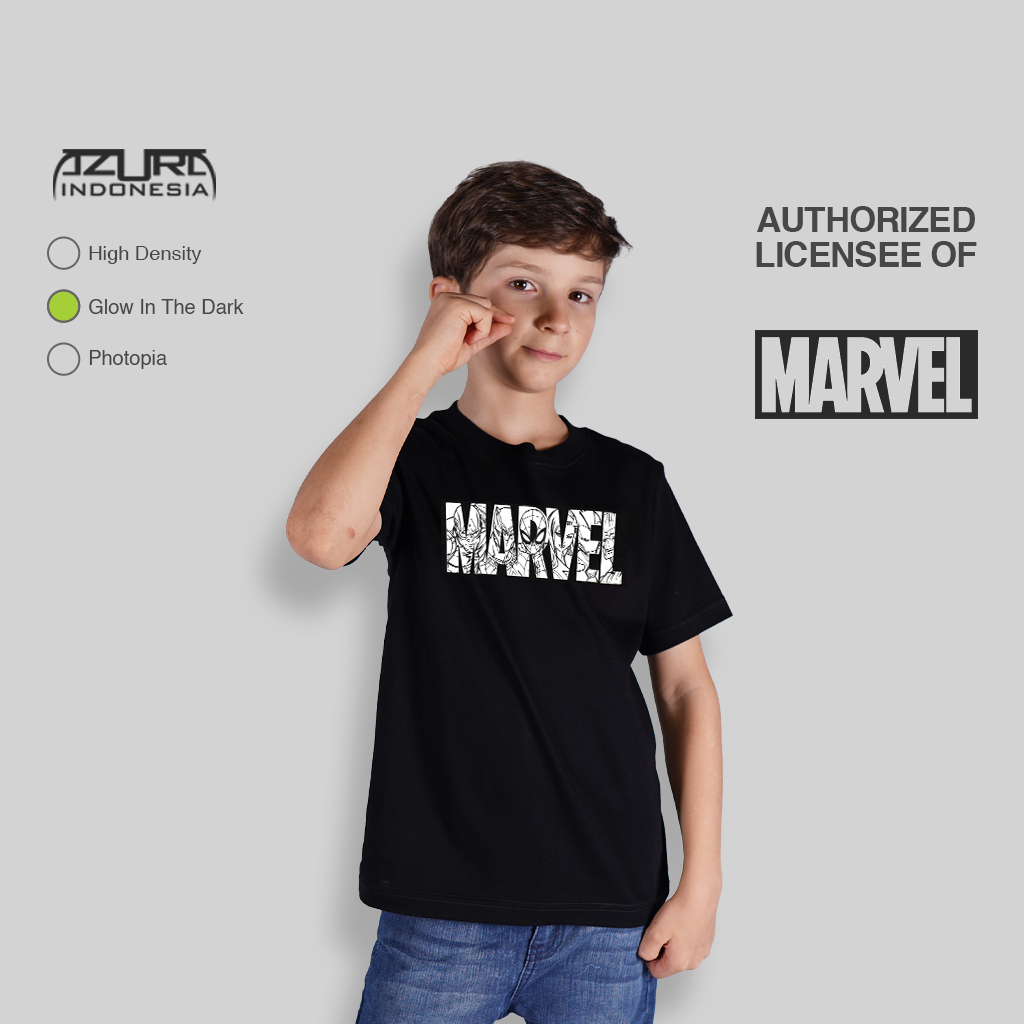 Kaos Azura Marvel Original Marvel Logo Sketch (Anak)