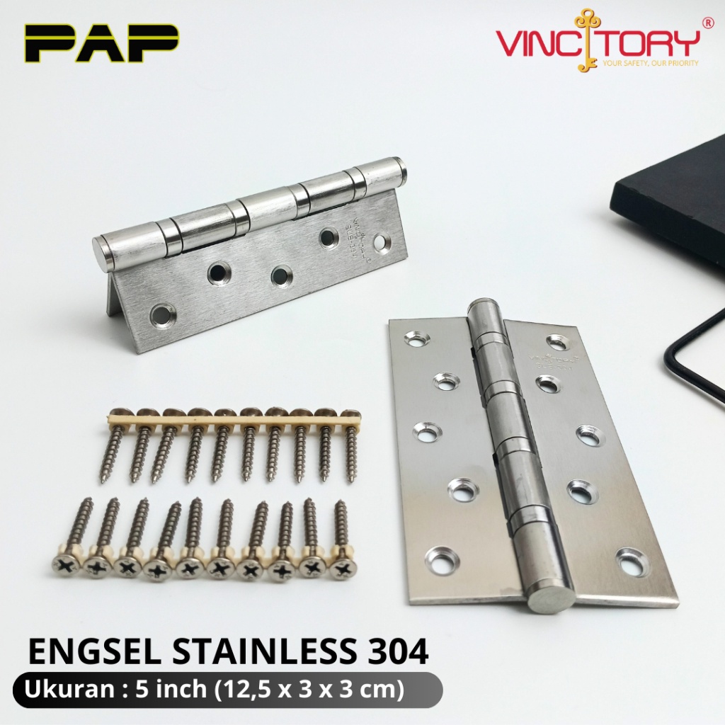 ✨Grosir✨ Engsel Stainless 5 Inch / Engsel Pintu / Engsel Plat Jendela / Door Hinge Vincitory 306 bur