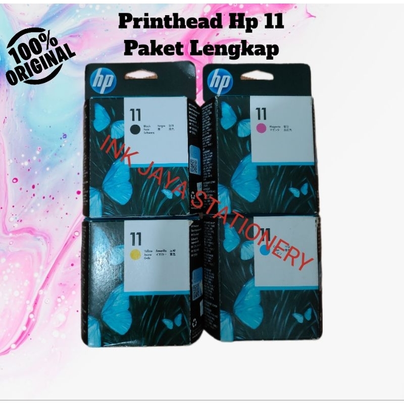 Original Printhead Hp 11 Black Cyan Magenta Yellow Paket Lengkap