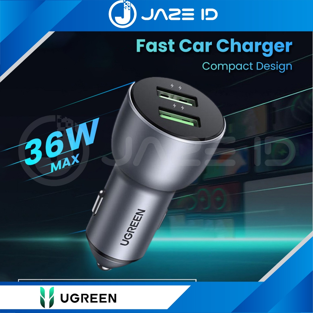 Ugreen Car Charger Mobil Fast Charging 36w Dual USB Type A 2 Port
