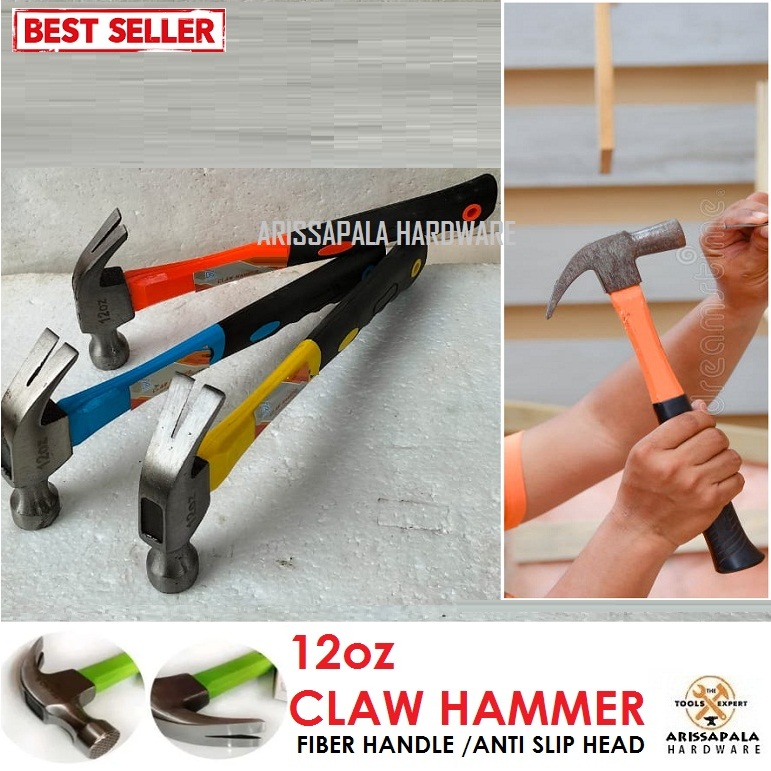 Palu Kambing Palu Cabut Besar Martil Claw Hammer 12oz Kualitas Bagus Gagang Fiber Kuat