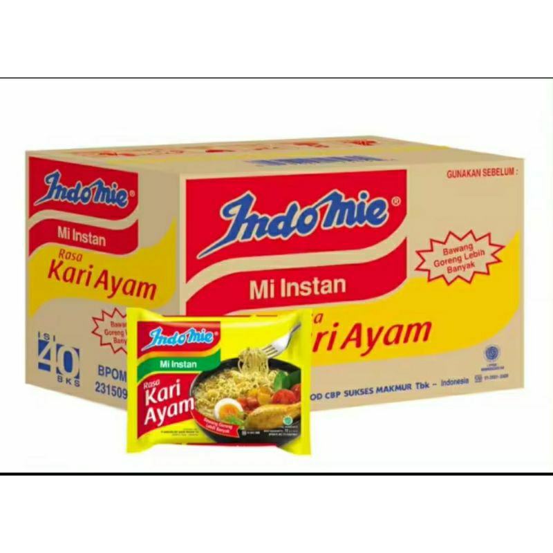 

Indomie mie instan rasa kari ayam 72gr x 40pcs