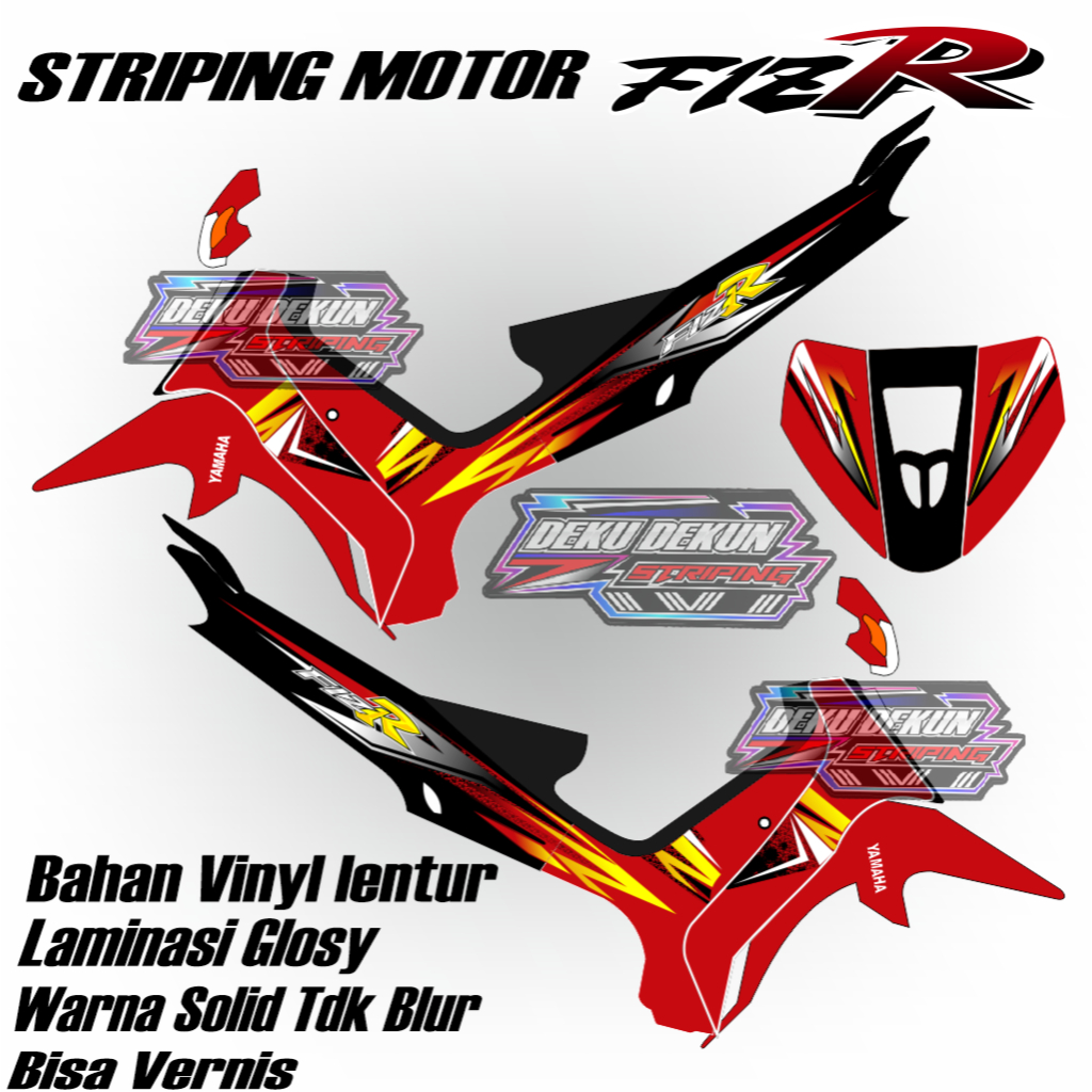 Striping Fiz R Fizr F1zr Dualtone Variasi 15 Sudah Potongan Mudah Divernis Laminasi Glosy