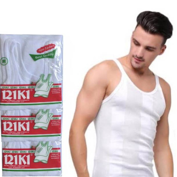 Mau?Z5l5K 3 PCS Singlet Kaos Dalam Pria Kaos singlet Pria RIKI