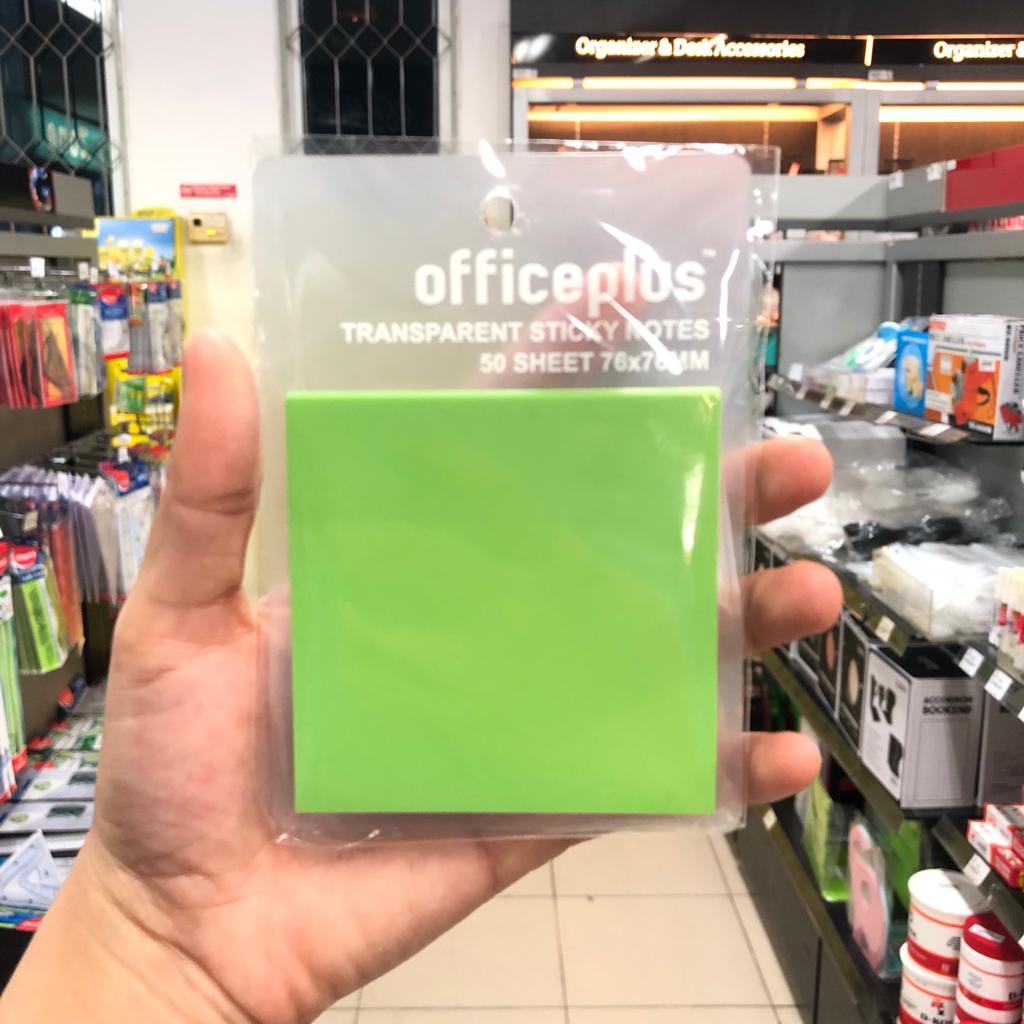 

Gramedia - Office-P Sticky Note Transparent 3x3" Green 50 Sheets