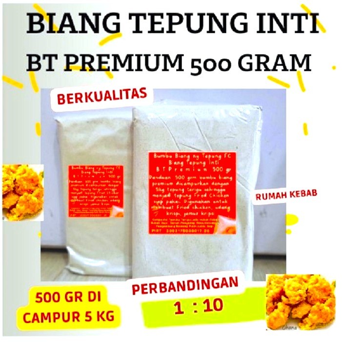 

Biang Tepung Premium 500grm- Bumbu Inti Tepung Fried Chicken - BT Premium 500gr