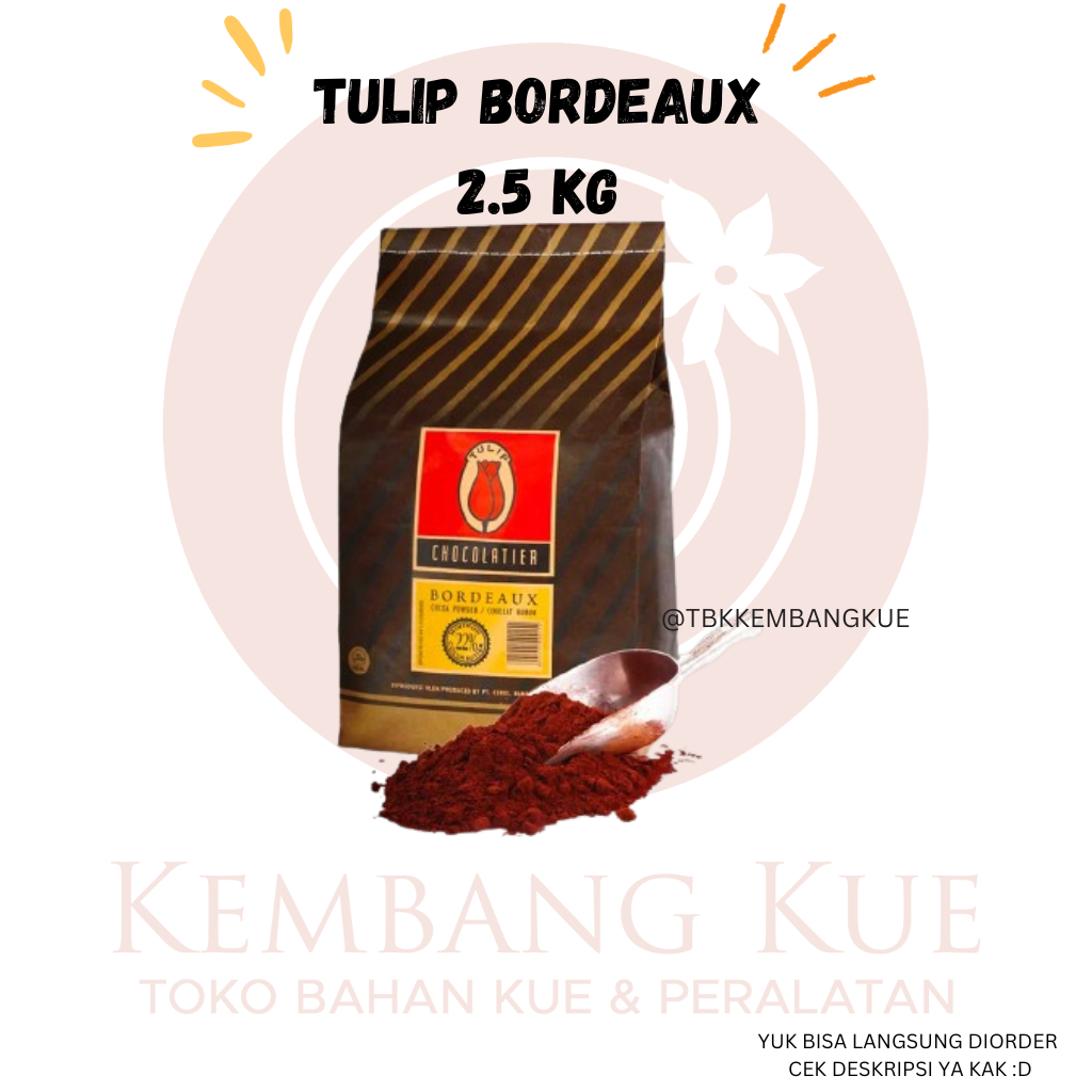 

coklat bubuk tulip repack 1 KG / tulip bordeaux pure cocoa powder 1 KG