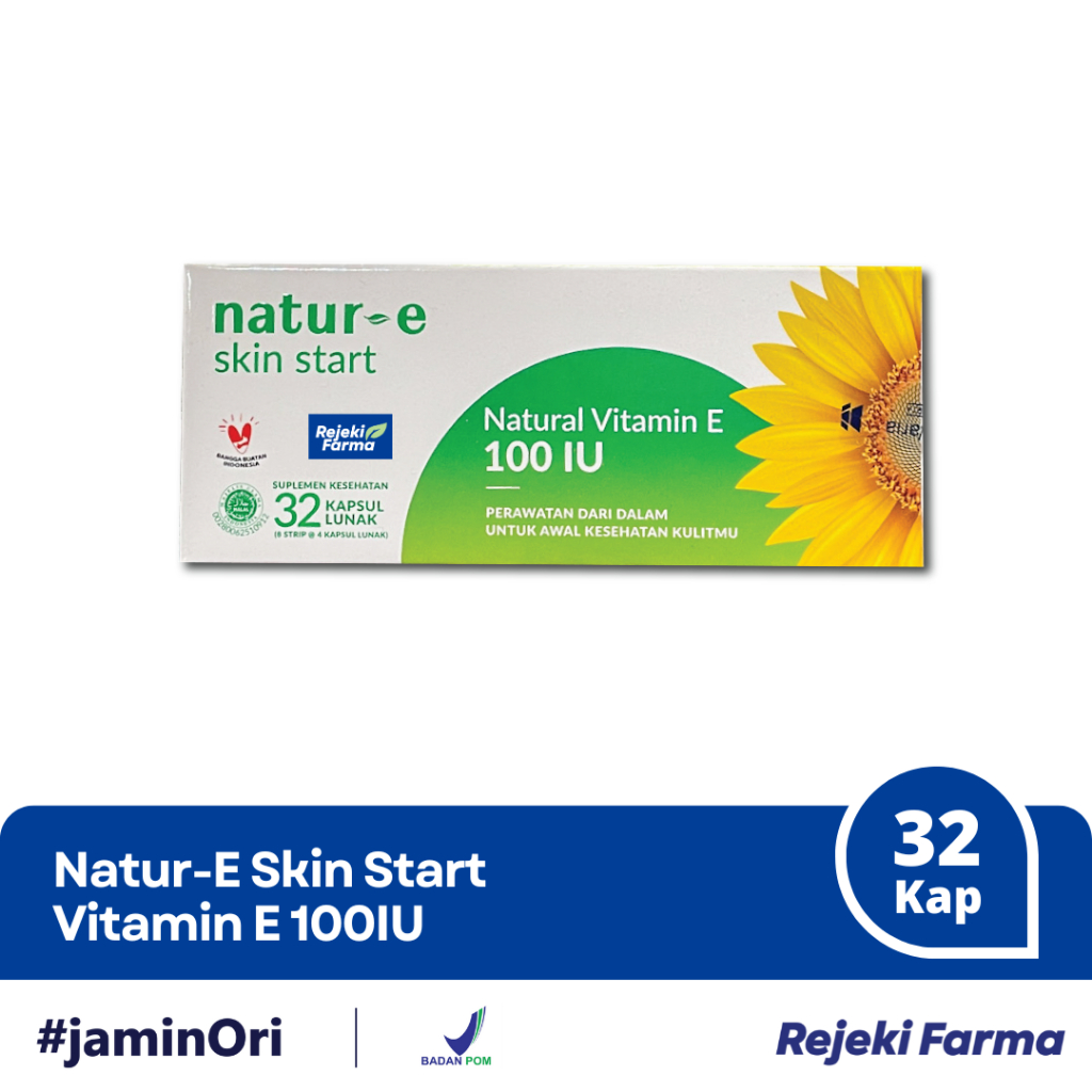 Natur-E Skin Start Vitamin E 100 IU Isi 32 Kapsul Lunak - NaturE Vitamin Vit E 100IU Hijau