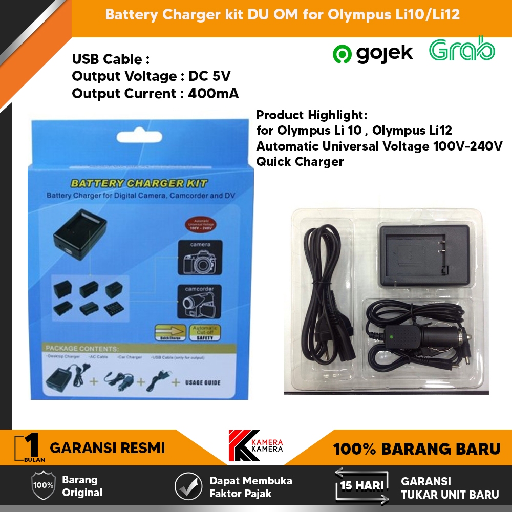 Battery Charger kit DU OM for Olympus Li10/Li12