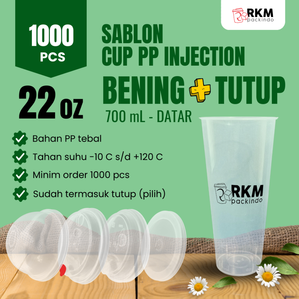 (1000pcs) CUSTOM GELAS INJECTION / SABLON GELAS INJECTION / SABLON CUP INJECTION 22oz DATAR THINWALL