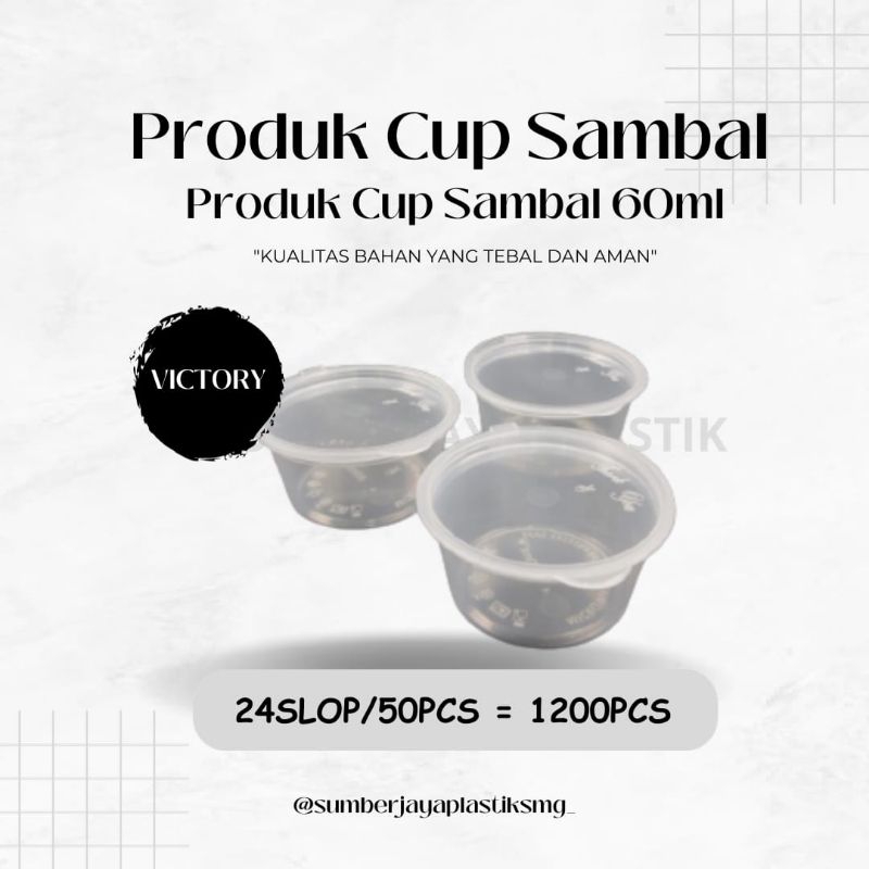 CUP SAMBAL 60ML/100ML/150ML DM &amp; VICTORY (PACK)