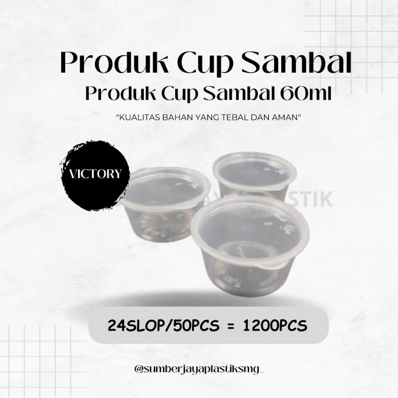 CUP SAMBAL 60ML/100ML/150ML DM & VICTORY (PACK)