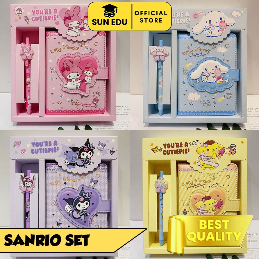 

12.12 Fasion sale 2 in 1 Gift set notebook sanrio magnet/ Buku tulis cute kuromi cinnamorol !