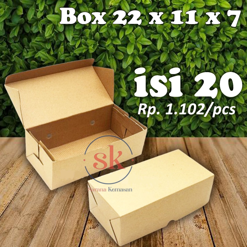 

Box Serbaguna Dus Snack Kotak Roti Kemasan Packing Online Shop Uk 22x11x7