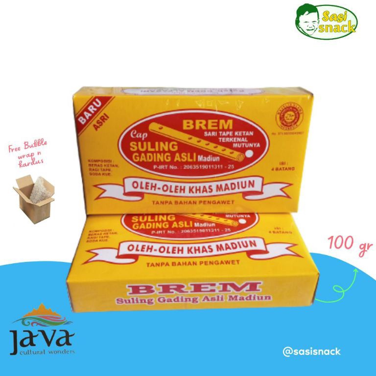 

R3@dy Stok BREM Suling Gading Jumbo Khas Madiun 100 gr Checkout