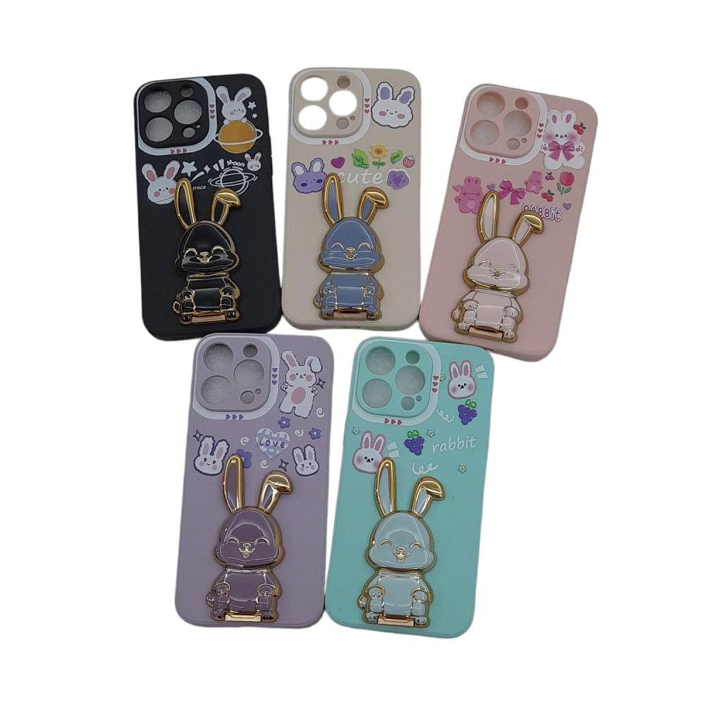 Softcase Holder Kelinci Vivo Y35 4G Y35+ Y35 5G Y36 Y36 5G Y56 Y77T iQOO Z7i Case Stand Dudukan HP