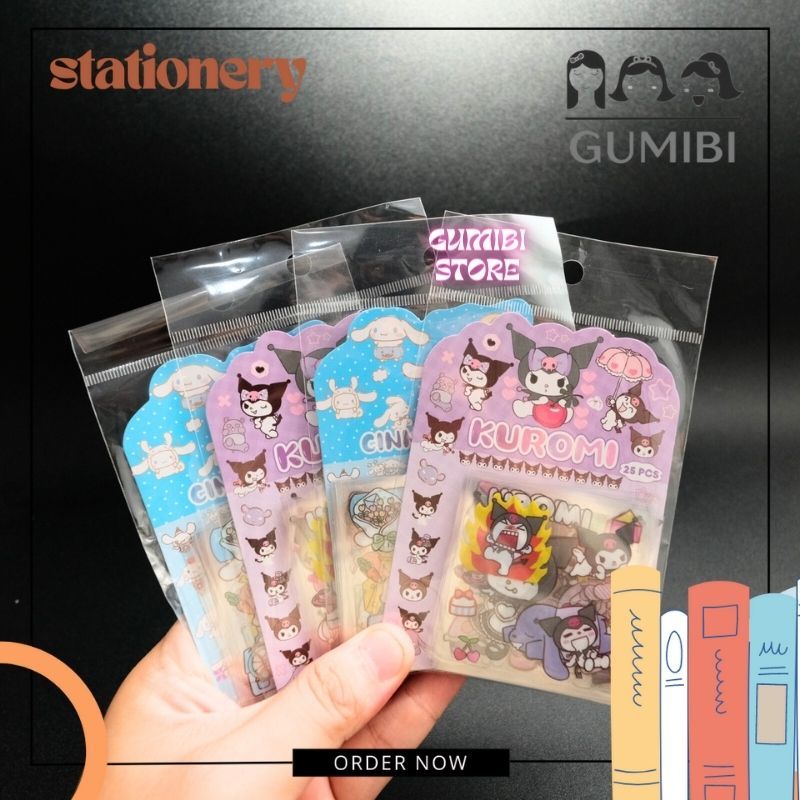 

Stiker 25 Lembar Kuromi Cinnamorol Stiker Sanrio Transparan Bahan PVC DIY Scrapbook Stiker Tempel Sanrio