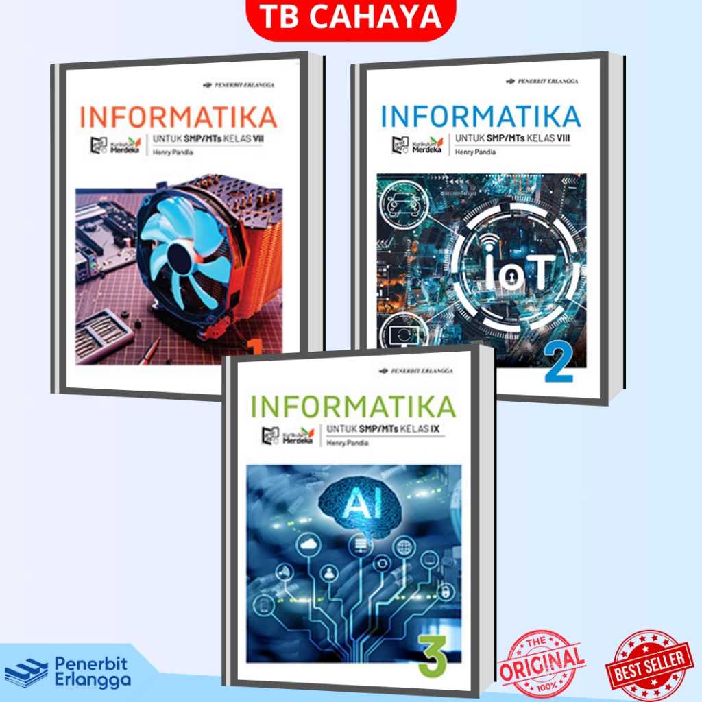 BUKU INFORMATIKA SMP KELAS 7 8 9 VII VIII IX  KURIKULUM MERDEKA KURMER PENERBIT ERLANGGA REVISI 2022