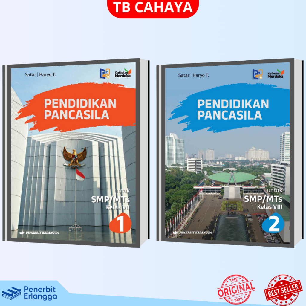 BUKU PENDIDIKAN PANCASILA PPKN KELAS 7 8 9 VII VIII ix SMP ERLANGGA KURIKULUM MERDEKA 2022 TERBARU R