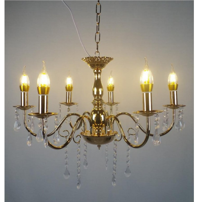 Lampu Gantung Chandelier Kristal (Cabang 6) - Lampu Hias Mewah Dekorasi Gedung Pernikahan