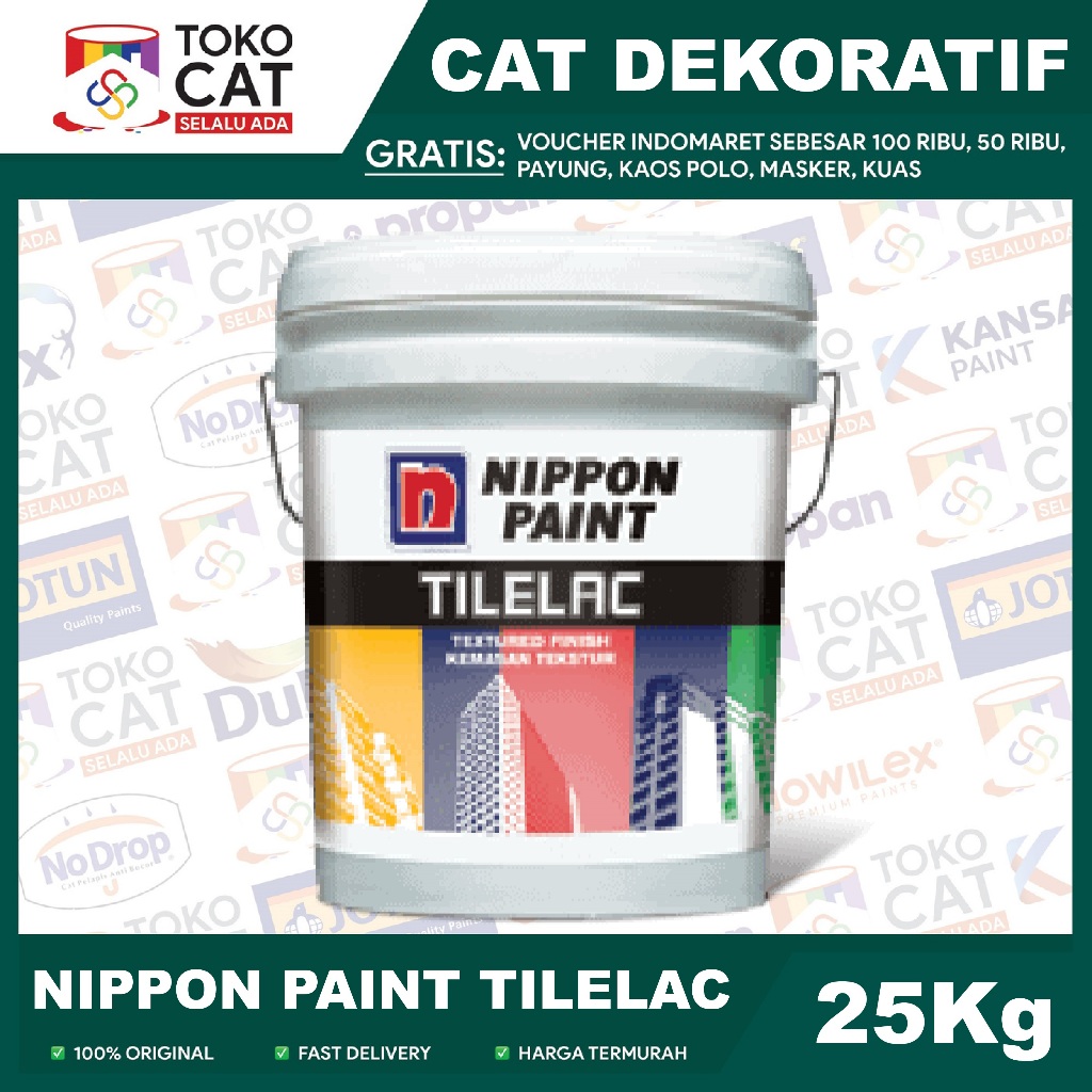 Nippon Paint - Tilelac Textured Paint / Cat Bertekstur - 25 Kg Pail //Cat Tembok Tekstur //Cat Tembo