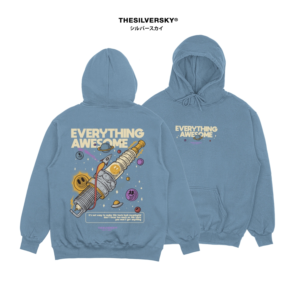 Thesilversky Everything Awesome Hoodie Galaxy Retro Jumper Pullover