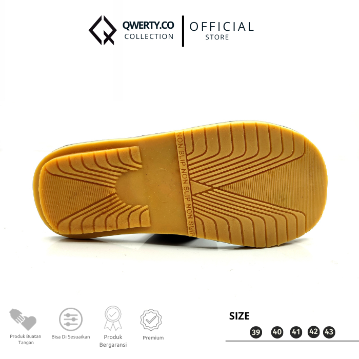 sandal kulit pria anti slip karet mentah asli tasikmalaya