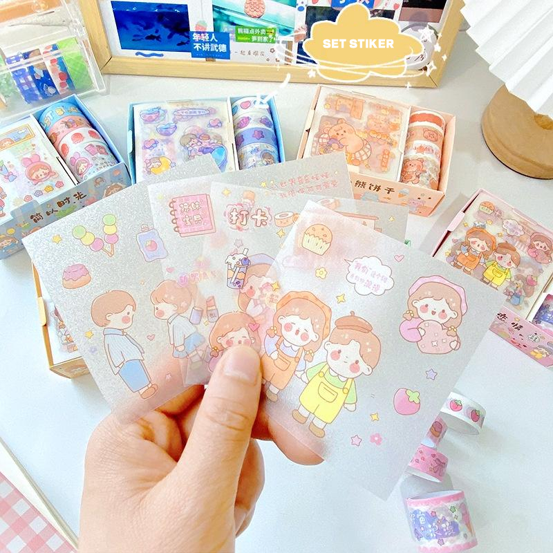 

Set Stiker Washi /Stiker Motif Kartun Anak Perempuan Lucu Untuk Dekorasi Scrapbook / Diary / Handphone Hadiah Kotak Kerajinan
