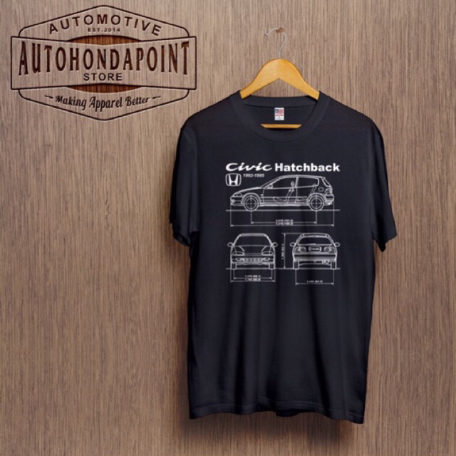 Kaos Honda Civic Estilo EG Hatchback Baju Pria Wanita Otomotif Premium