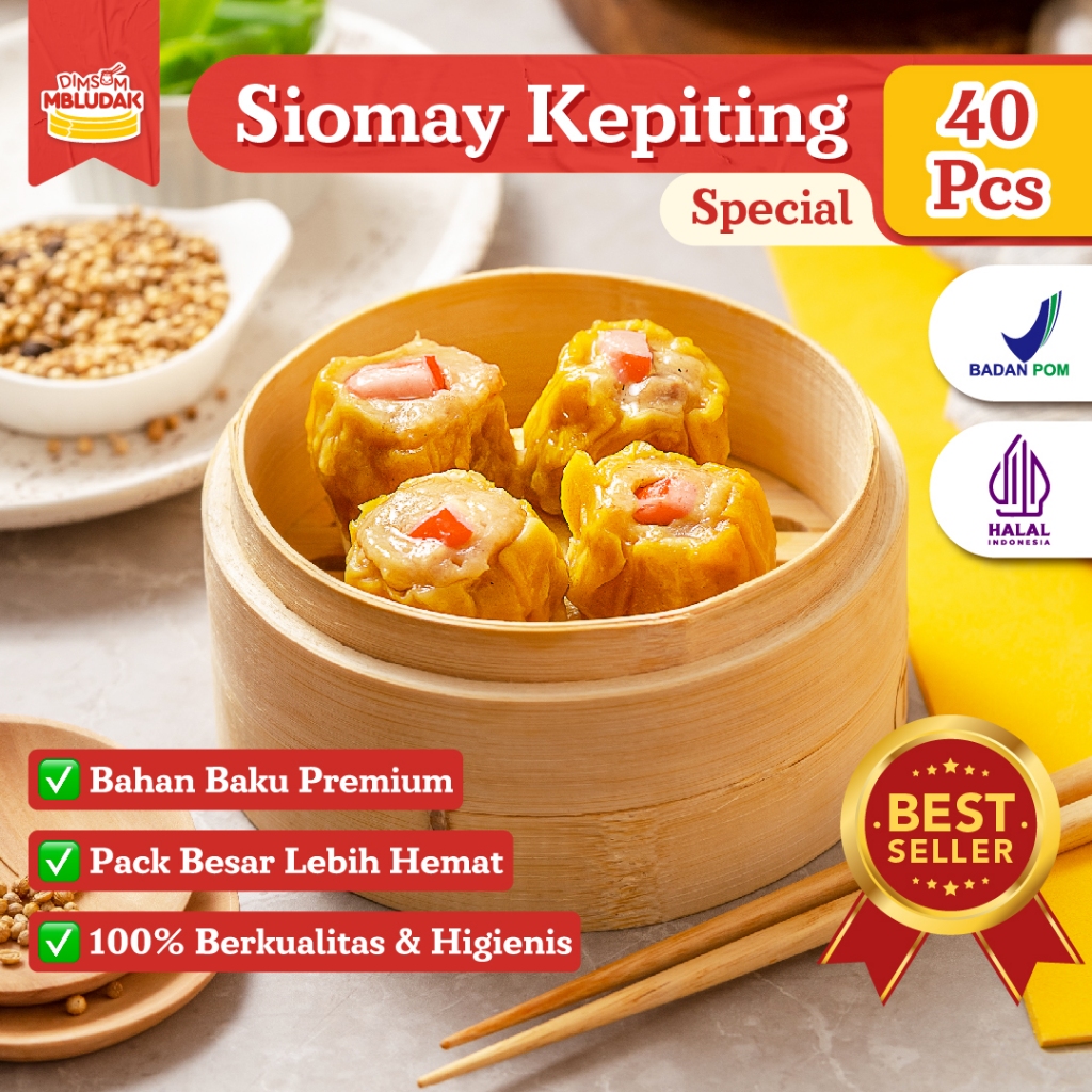 

Dimsum Mbludak Siomay Kepiting Frozen Dimsum Special Halal 40 Pcs