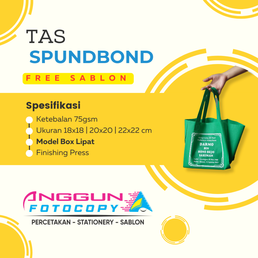 

Tas Spundbond Box Nasi Kotak FREE SABLON 22X22 20x20 18x18