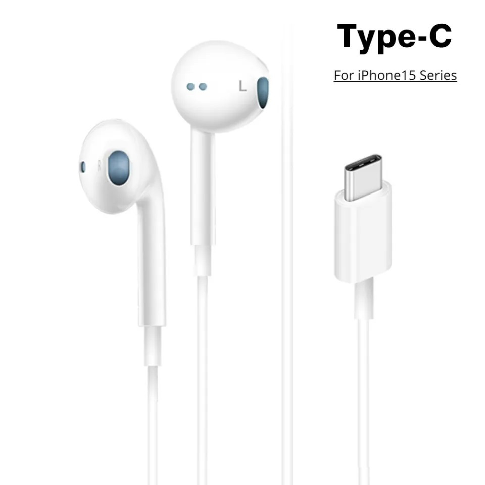 HANS - iPhone 15 USB C Earpods Headphones Type-C Handsfree Earphone Wired (Only for iPhone 15 Series