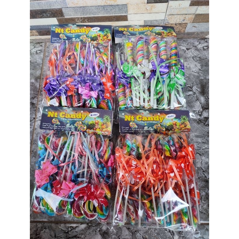 

lollipop 4 cm mix hadiah pita 1 paket dapat 80 pcs