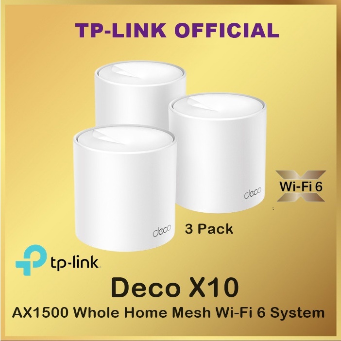 TP-Link Deco X10 AX1500 Whole Home Mesh Wi-Fi 6 System ( 3 Pack ) X 10 - 3Pack