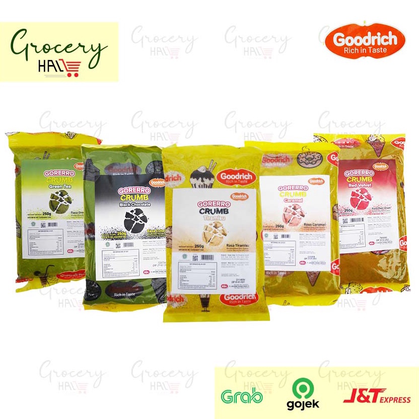 

L44ris GOODRICH GORERRO BISCUIT CRUMBS 250 GRAM - CRUMBLE ANEKA - REMAHAN UNTUK TOPPING DONUT/ ROTI / MINUMAN Harga Baru