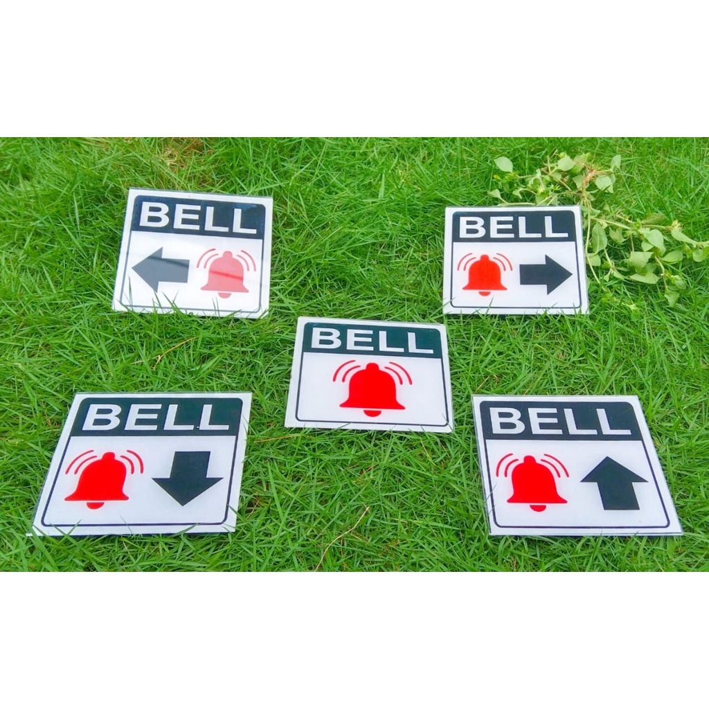 

PETUNJUK BELL AKRILIK,STIKER VINYL, UKURAN 10 X 10 CM