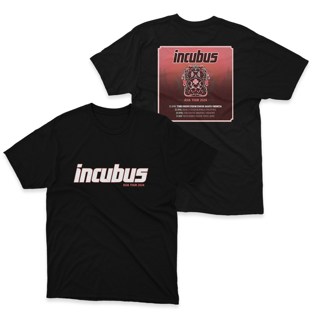 Kaos Incubus Asia Tour 2024 Jakarta Indonesia