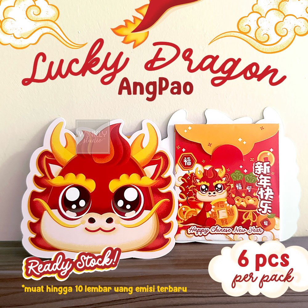 

6pcs Angpao Naga Imlek 2024 READY Angpao CNY Year of DRAGON
